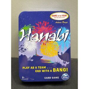 R&R Games Hanabi Fireworks Card Game Tin Travel Game Complete Excellent Light Sc